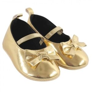 Gold Baby Shoes with Bow